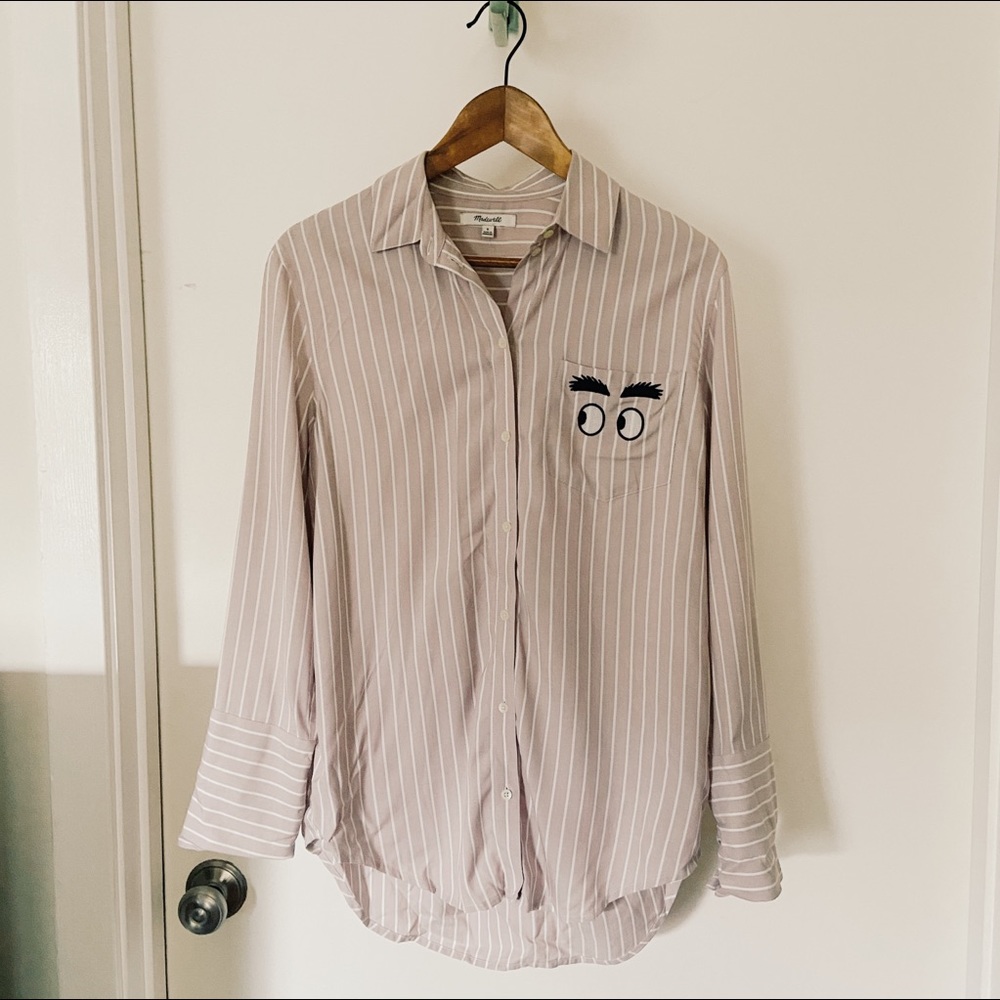 Madewell “eyes” striped Oxford button-up LIKE NEW